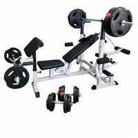 Pachet fitness Bancă Multifunctională + Set greutați cu grip 100kg