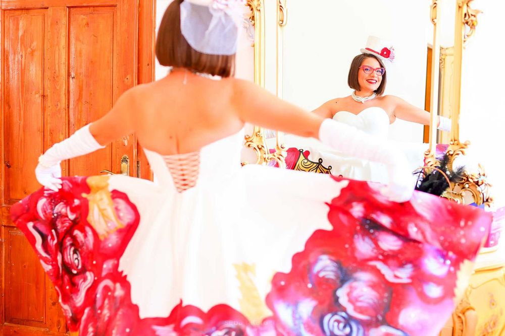 Rochie de mireasă pictată manual