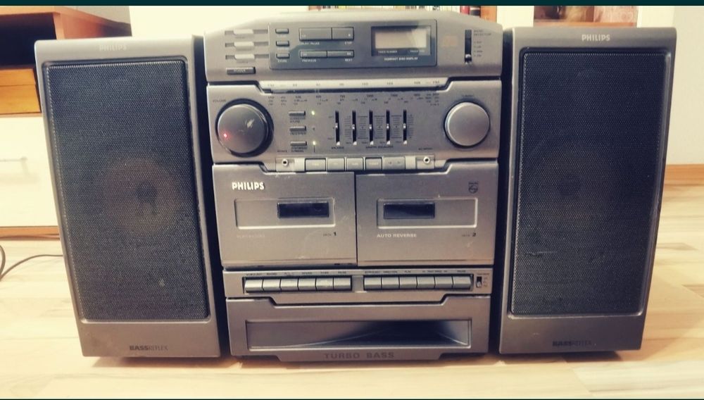 Radio dublu casetofon recorder boombox Philips retro vintage colectie
