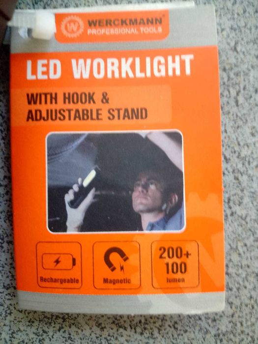 Lanterna+lampa de lucru Werckmann,2 in 1, reincarcabila
