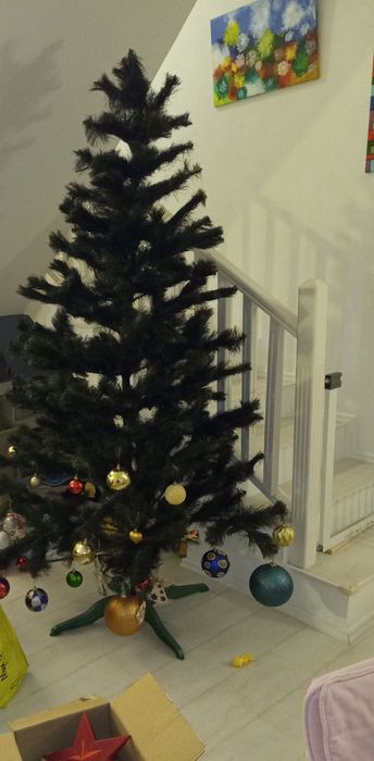 Brad pom artificial de Craciun artificial, 2.1 m, stare perfecta