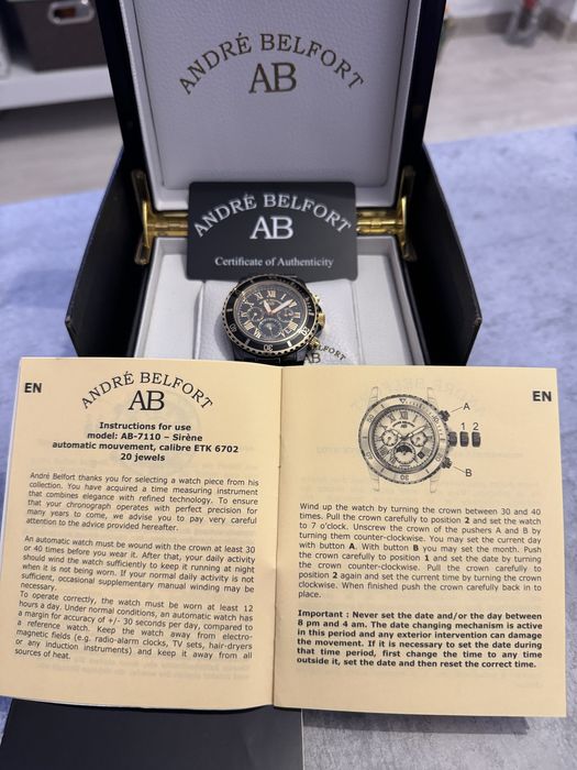Ceas automatic ANDRÉ BELFORT Sirene Gold Black
