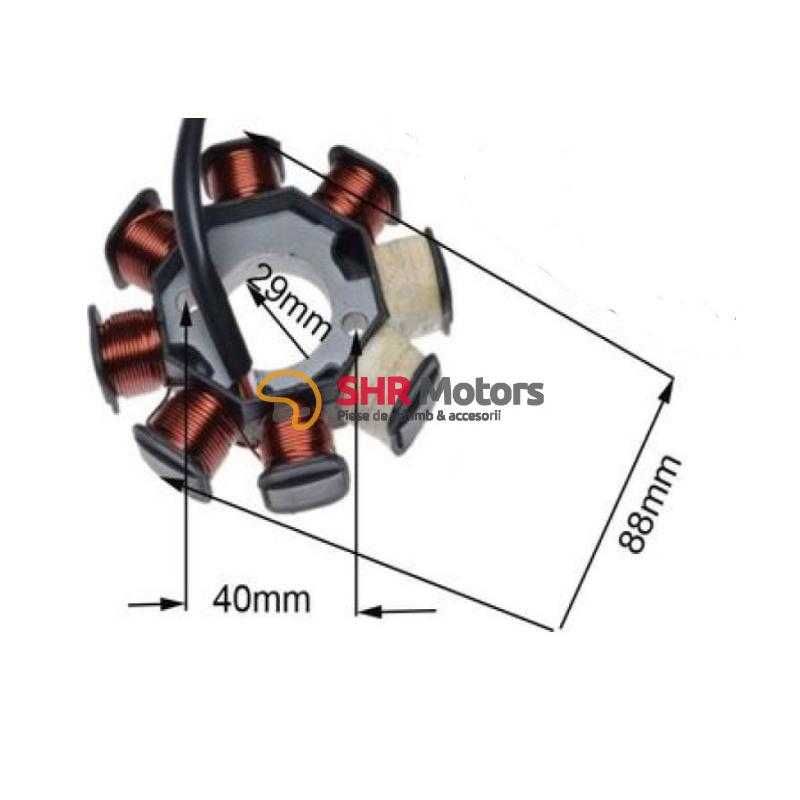 Magnetou scuter cu 8 bobine (1 infasurata) cu fire model 2