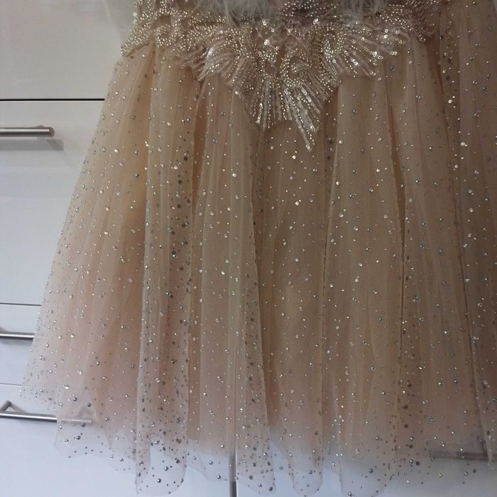 Рокля с Щраусови Пера и Сваровски Кристали