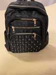 Rucksack dama , negru, nou, fermoare aurii