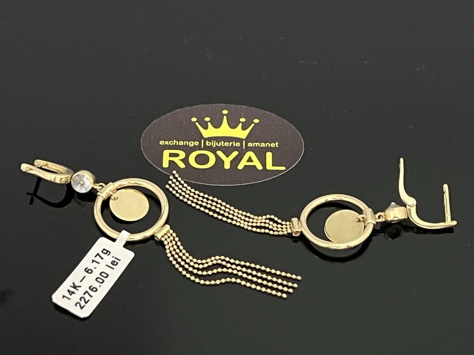 Bijuteria Royal CB : Cercei lungi aur 14k 6,17 grame