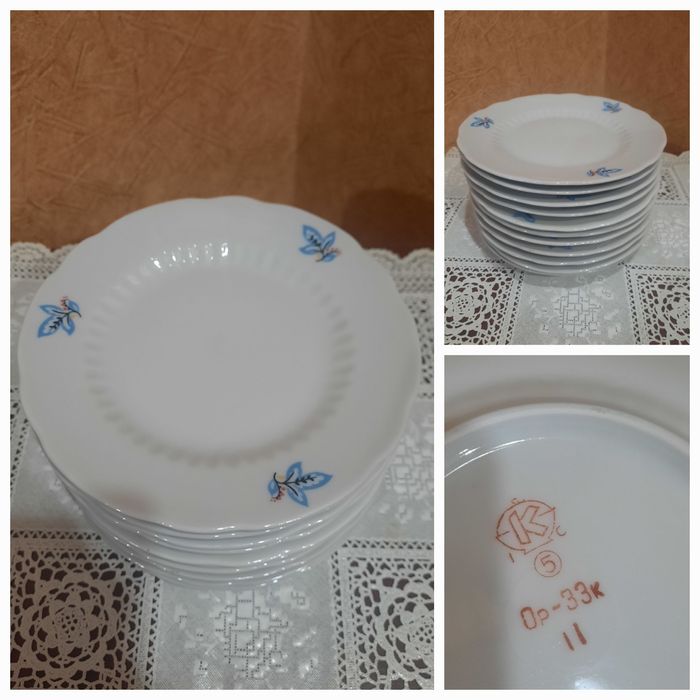 Тарелочки для десертов или под  чайные  чашки, Коростенский ФЗ. В абсо