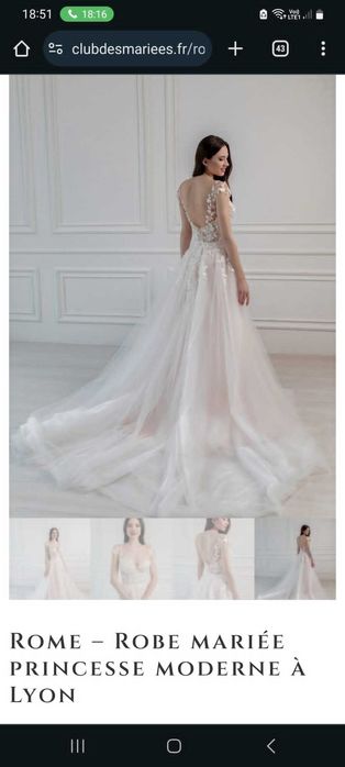 Vand rochie de mireasa model deosebit din Franta.