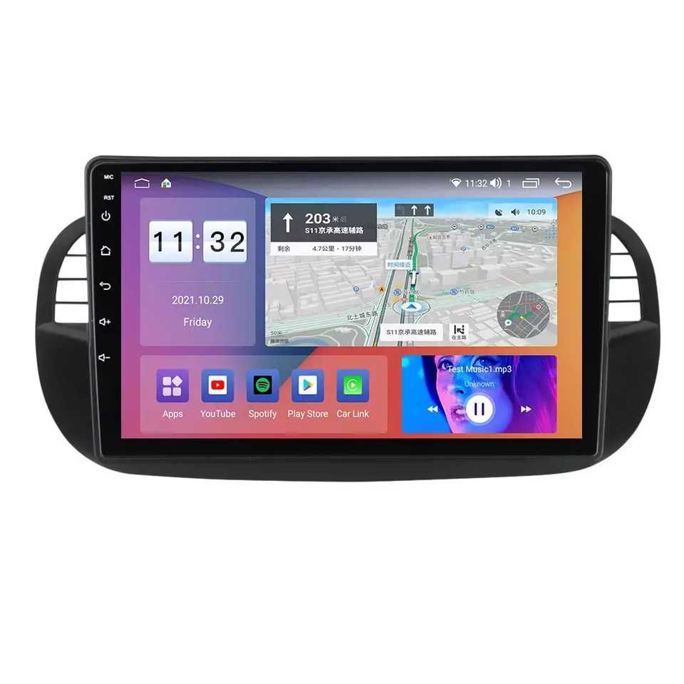 Navigatie Android 13 FIAT 500 1/8 Gb Waze CarPlay Android Auto Camera