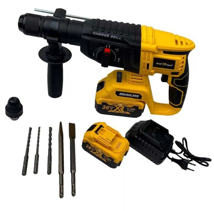 Акумулаторен безчетков перфоратор 36V 8.0Ah KraftRoyal