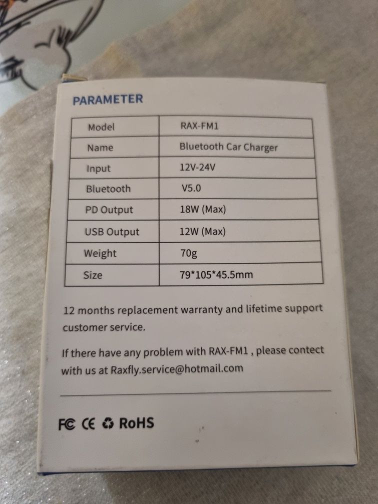 Modulator Fm Raxfly, Bluetooth