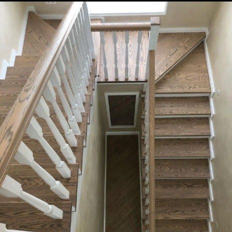 Лестницы деревянные  обшивка  лестниц карагач дуб бук сосна