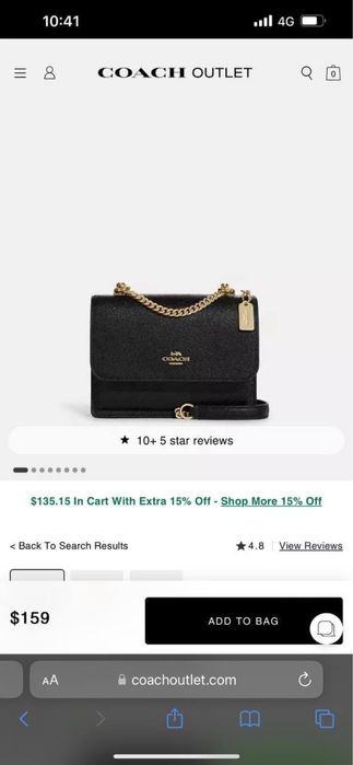 Оригинал новаЯ Coach сумка черная кожа mini klare