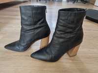 Botine negre piele cu toc Minelli, 39