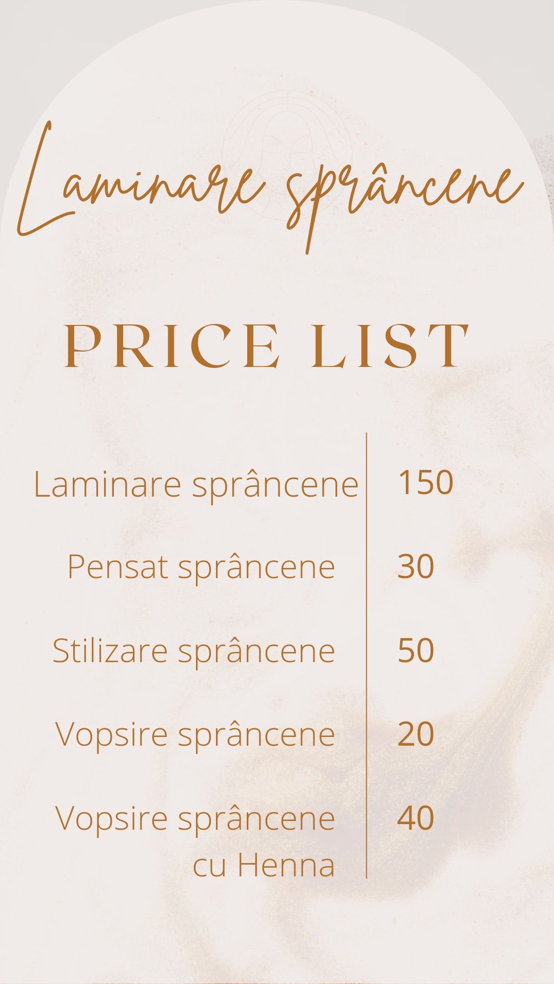 Laminare/Pensat/Vopsit Sprâncene FEMEI