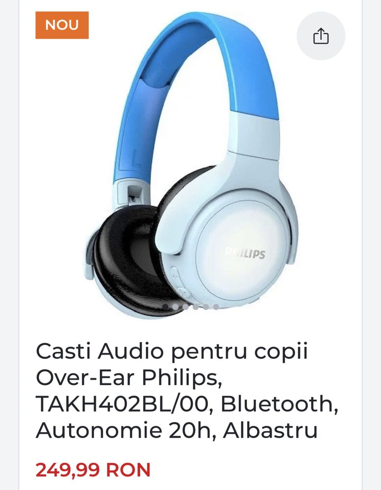 Casti Over-Ear Philips Bluetooth copii