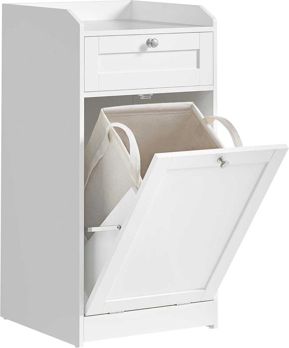 Dulap de baie cu cos de rufe, Vasagle, 40 × 40 × 80 cm, alb