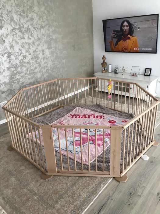 Țarc bebe copii din lemn 2m diametru