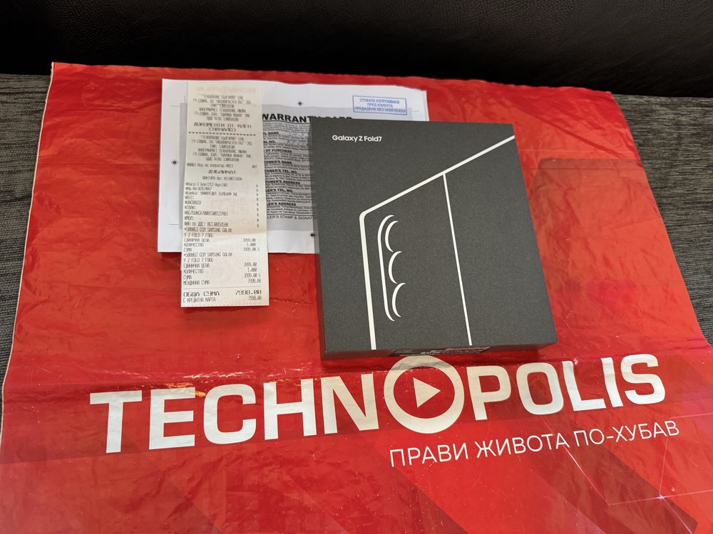 ***ЗАПЕЧАТАН 256GB Samsung Z Fold 7 12GB 5G Technopolis Гаранция 2027г
