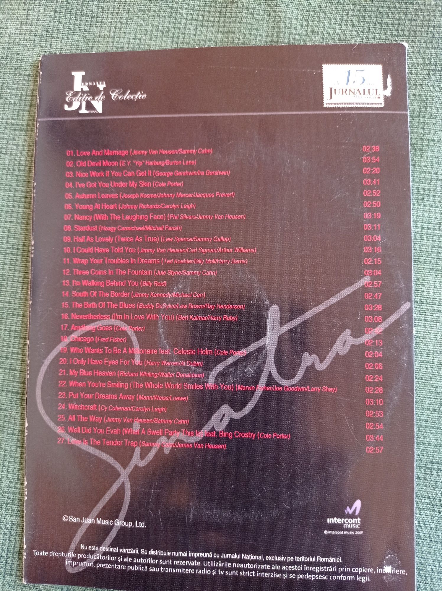 Frank Sinatra CD de la Jurnalul Național.