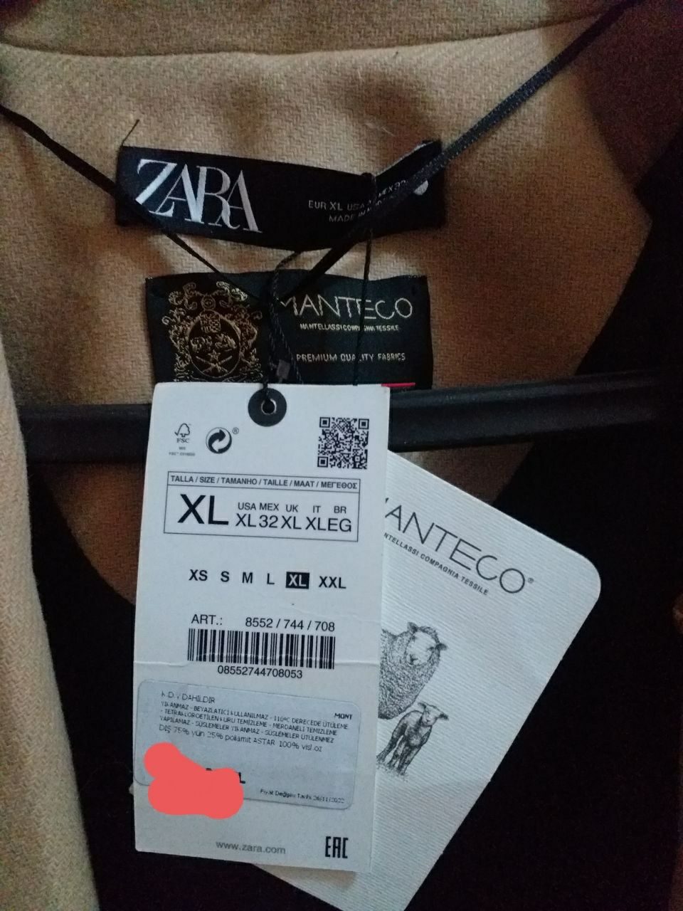 Zara палто айоллар учун оргинал