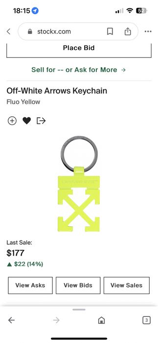 Breloc OFF-White Arrows Fluo Yellow