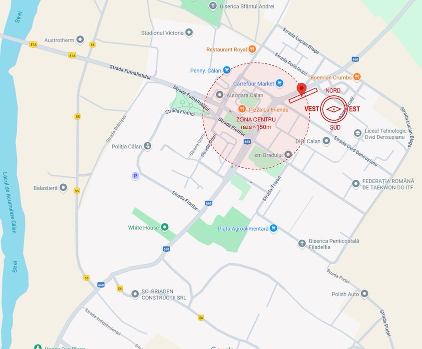 4 camere, etaj 1, central, Calan, Hunedoara