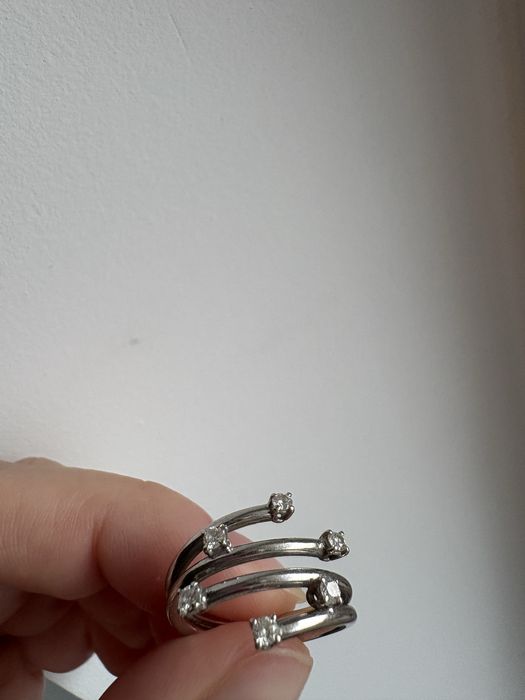 Inel aur alb 18 k cu diamante briliante