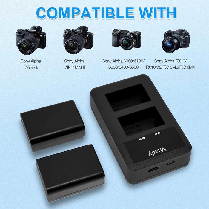 Miady Комплект от 2 резервни зарядни устройства за Sony