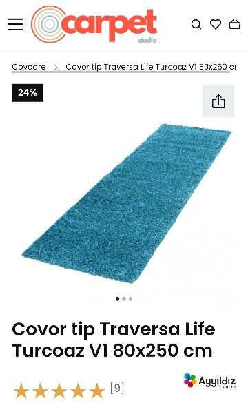 SUPER preț!!! Trei covoare turcuaz dimensiuni generoase!