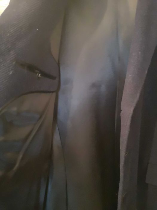 Palton barbati din stofa lana 100%, bleumarin inchis, marimea L/XL