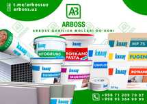 Knauf Barcha Mahsulotlari / grund /profil /suhoy smeslari /gipsokarton