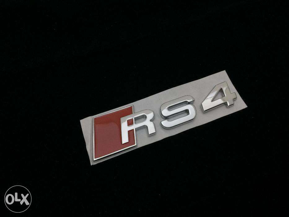Emblema Audi RS4-line spate metal crom/rosu