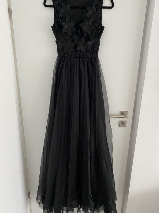 Rochie neagra lunga pentru eveniment/nunta narunea S