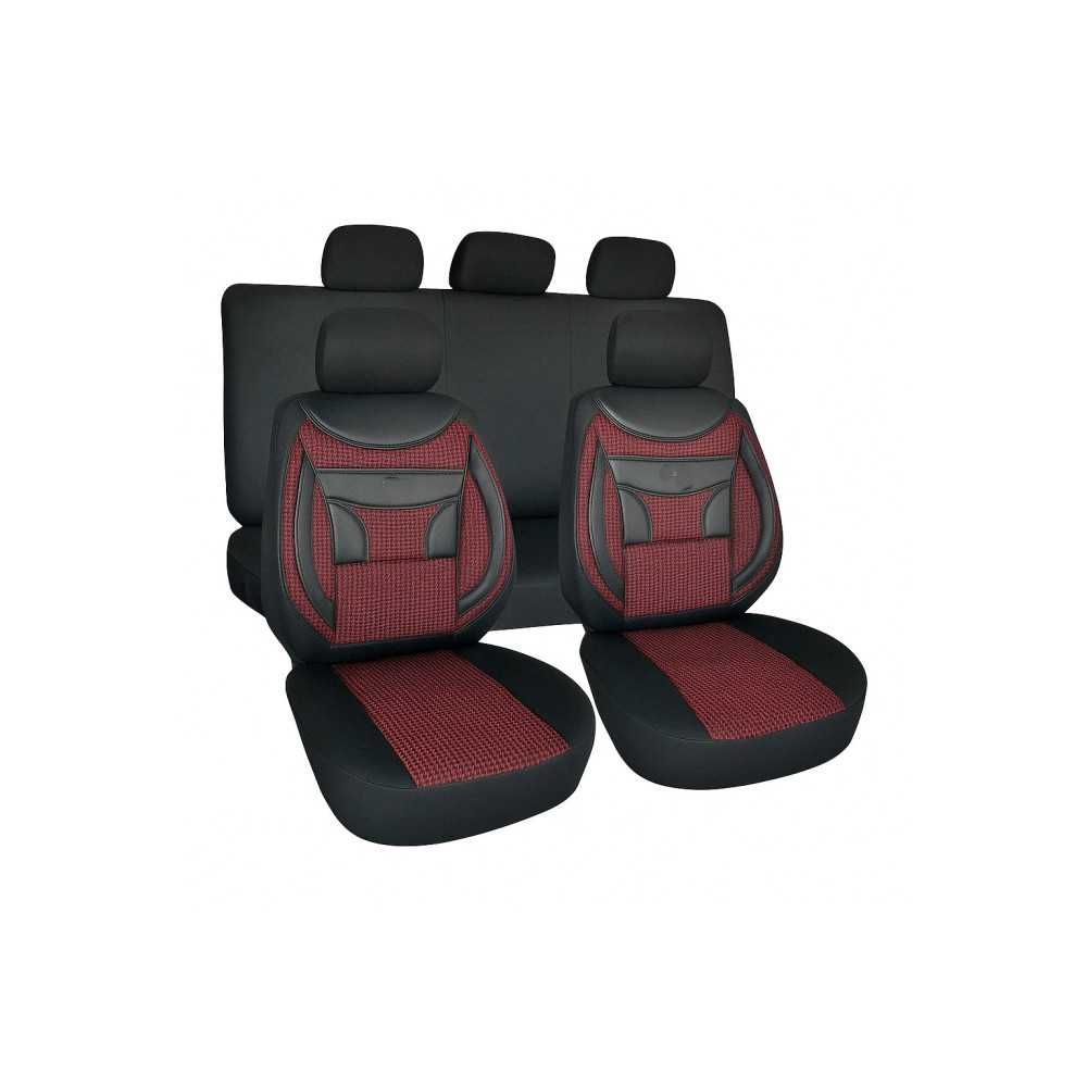 SET HUSE SCAUNE AUTO fata-spate  textil + piele PREMIUM LUXURY