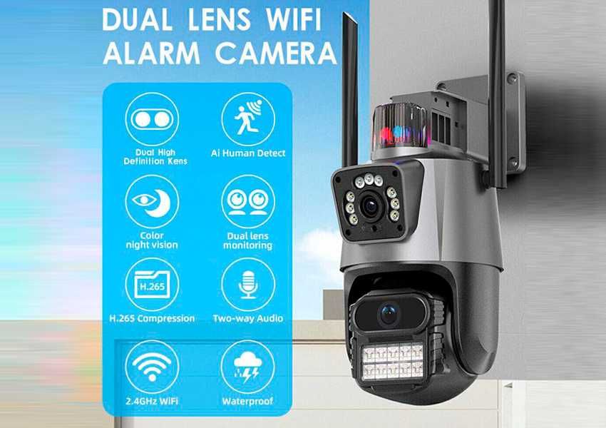 WIFI камера наблюдения 2 глазок 3мп kamera hikvision