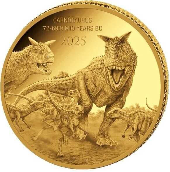 Златна монета "Праисторически живот Карнотавър" 2025