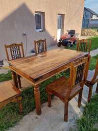 Vand masa din lemn masiv cu 6 scaune