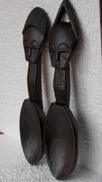 statuete unicat 48 cm linguri sculptura lemn arta veche,antichitati