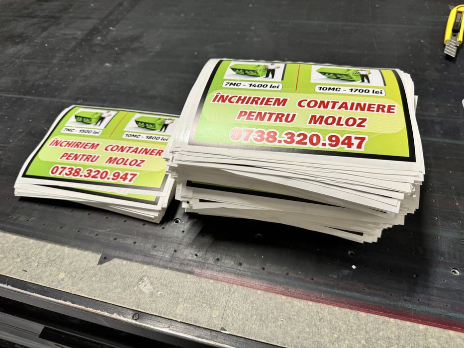 Bannere Fieme lumin. Stikere Carti de vizita Flyer Colantari magazine