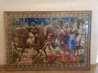 rapirea din Serai înrămată 190/130cm, carpeta + rama antica sticla
