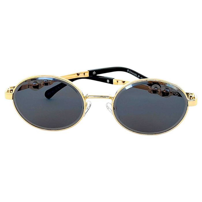 Chanel Paris 2026 дамски слънчеви очила с обла форма и Перла в рамката