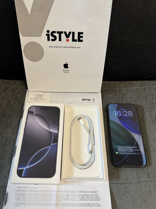 КАТО НОВ 256GB iPhone 16 Pro Max iStyle Гаранция 2026г. Black