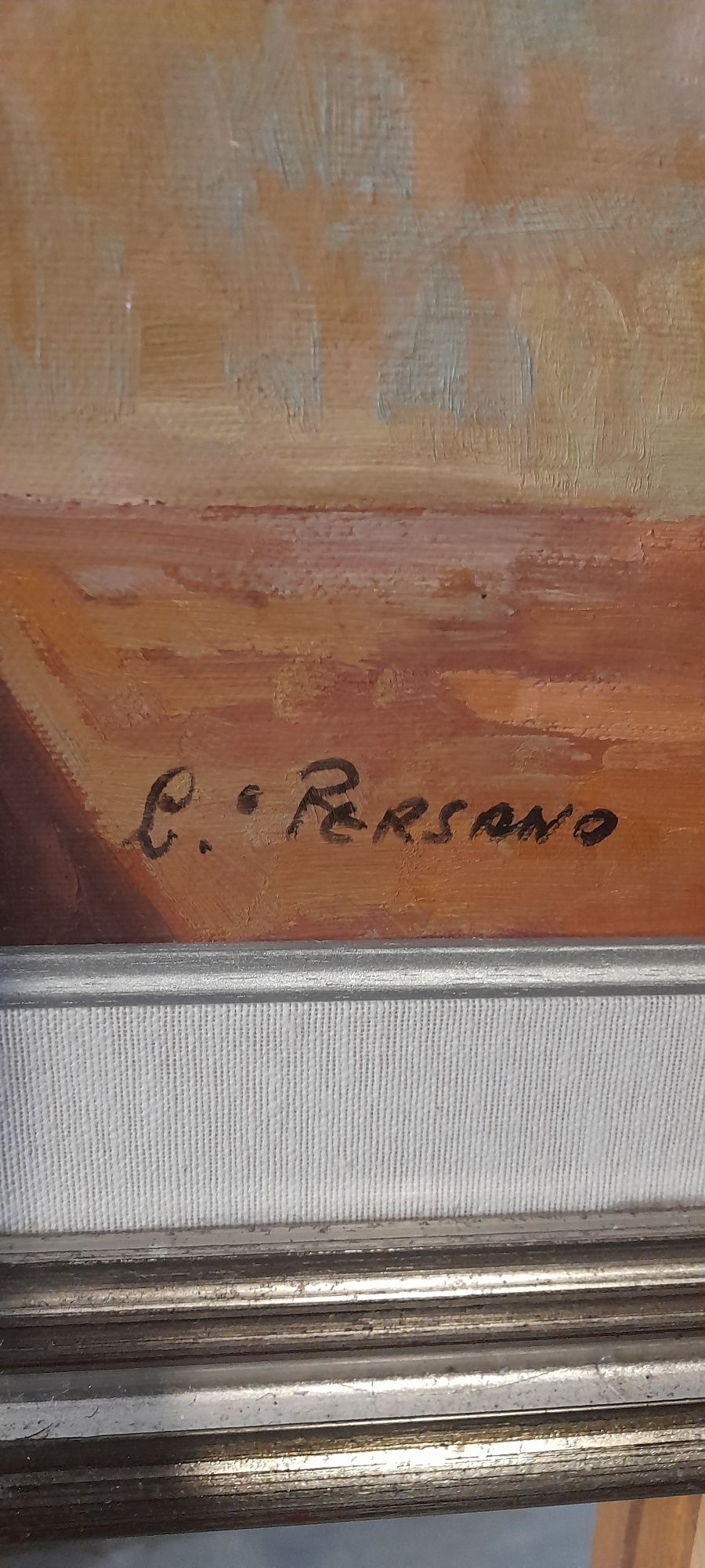 Стара картина Италия E. Persano масло платно