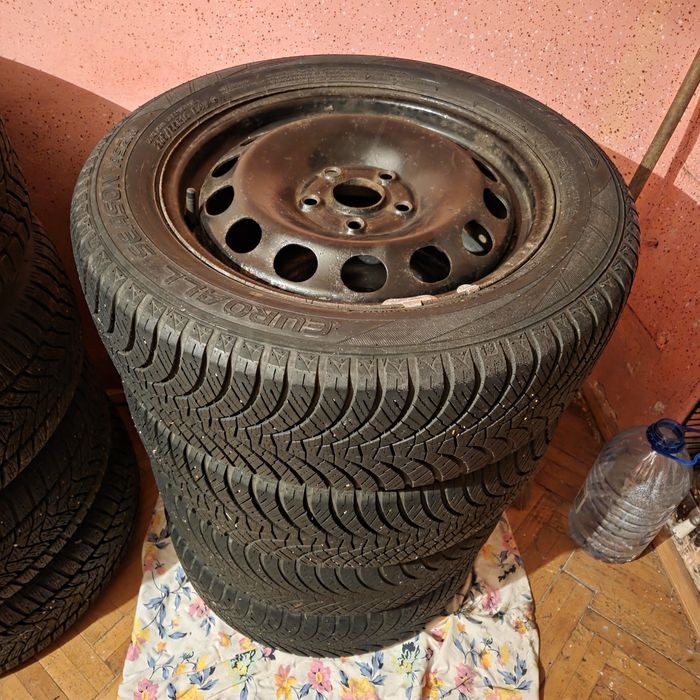 Set jante tablă+Cauciucuri All Season M+S Fulg 205/55R16~2022~VW/Skoda