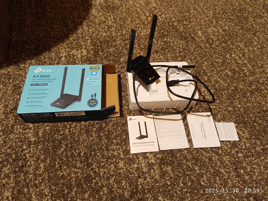 Adaptor USB Wireless TP-LINK Archer TX20U Plus AX1800, Wi-Fi 6, Dual-B
