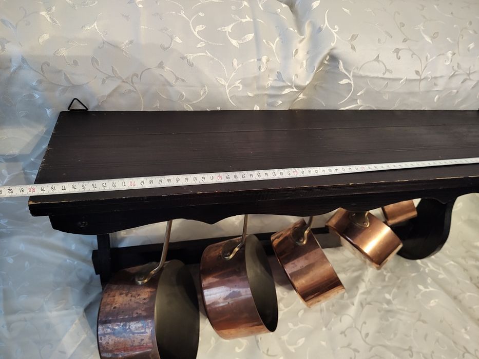 Cratițe din cupru cu suport din lemn