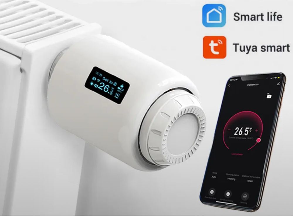 Термостат Tuya Zigbee TRV термоголовка, привод радиатора клапан Яндекс