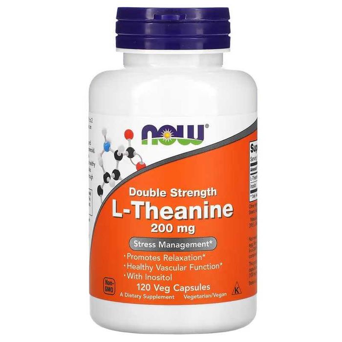 NOW Foods L-теанин L-theanine 100 мг и 200 мг Л-тианин L-teanin