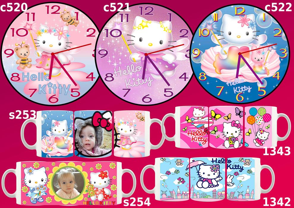 Детски стенен часовник;възможност за комплект с чаша-с или без снимка